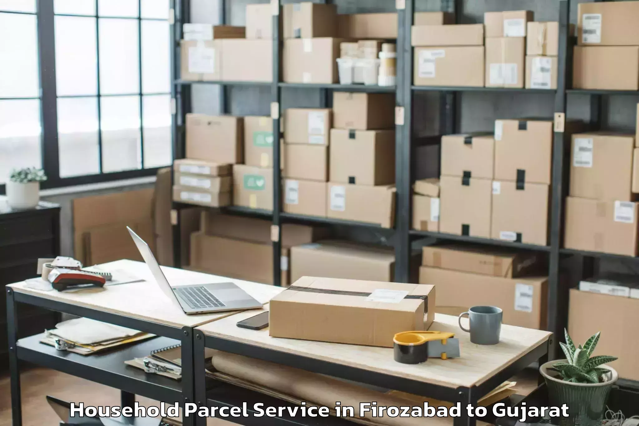 Top Firozabad to Jhagadia Household Parcel Available